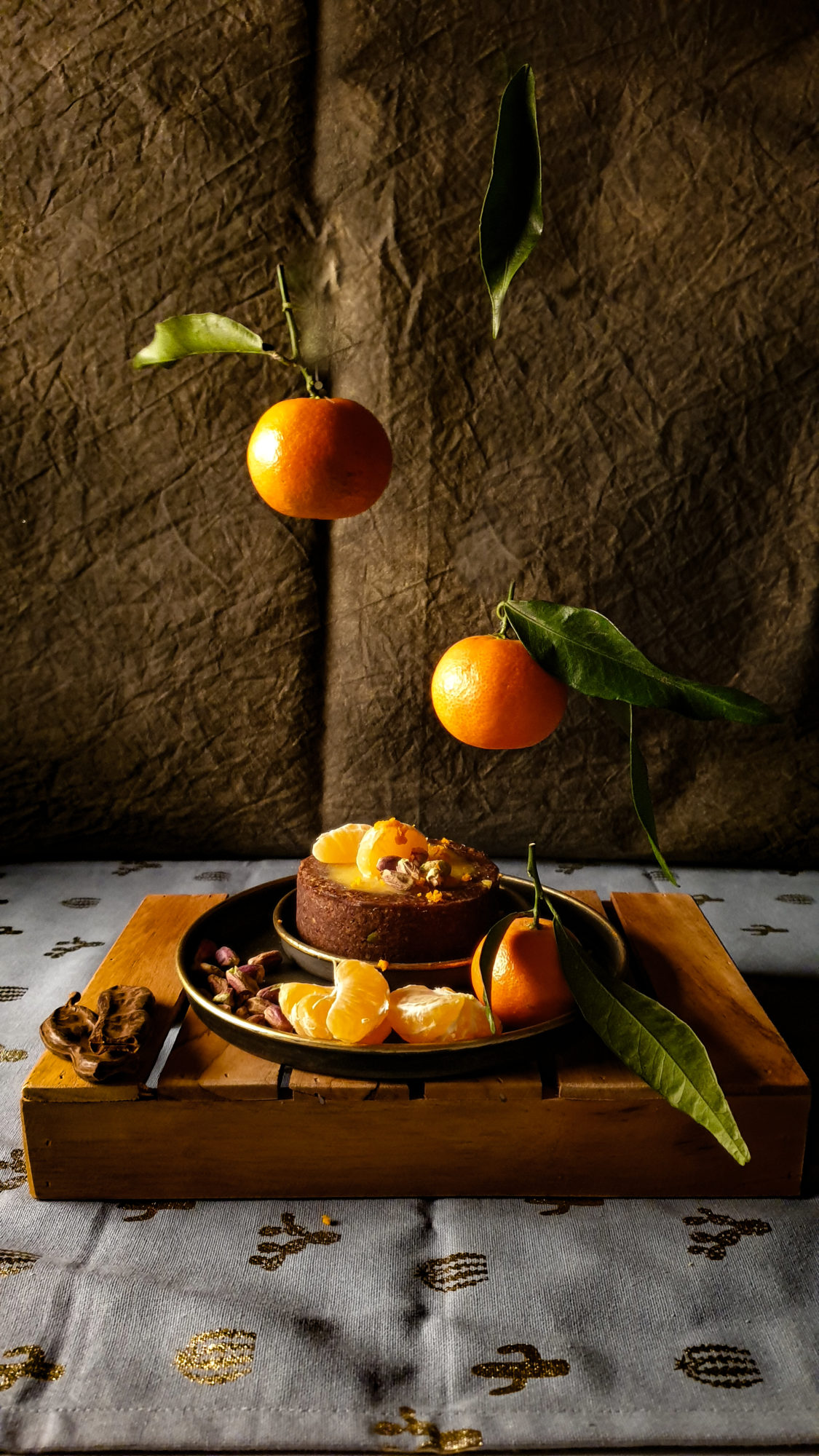 tarte avec farine de caroube et mandarine