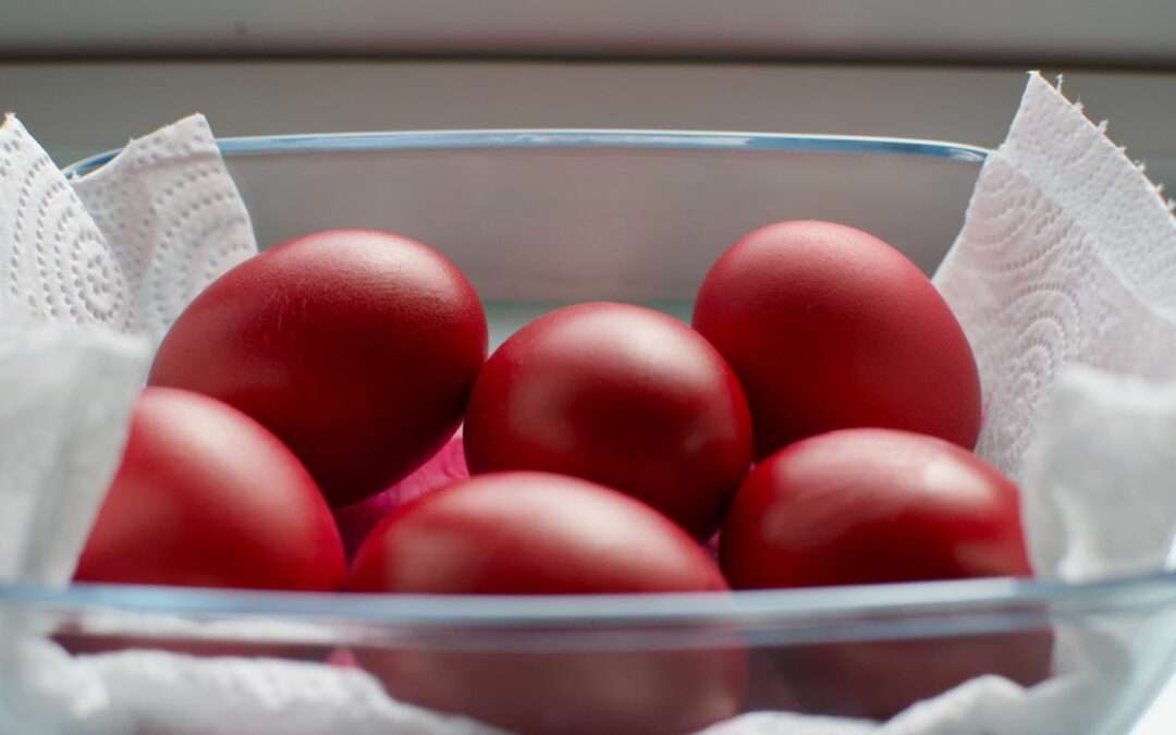 Oeufs rouges de Paques orthodoxe