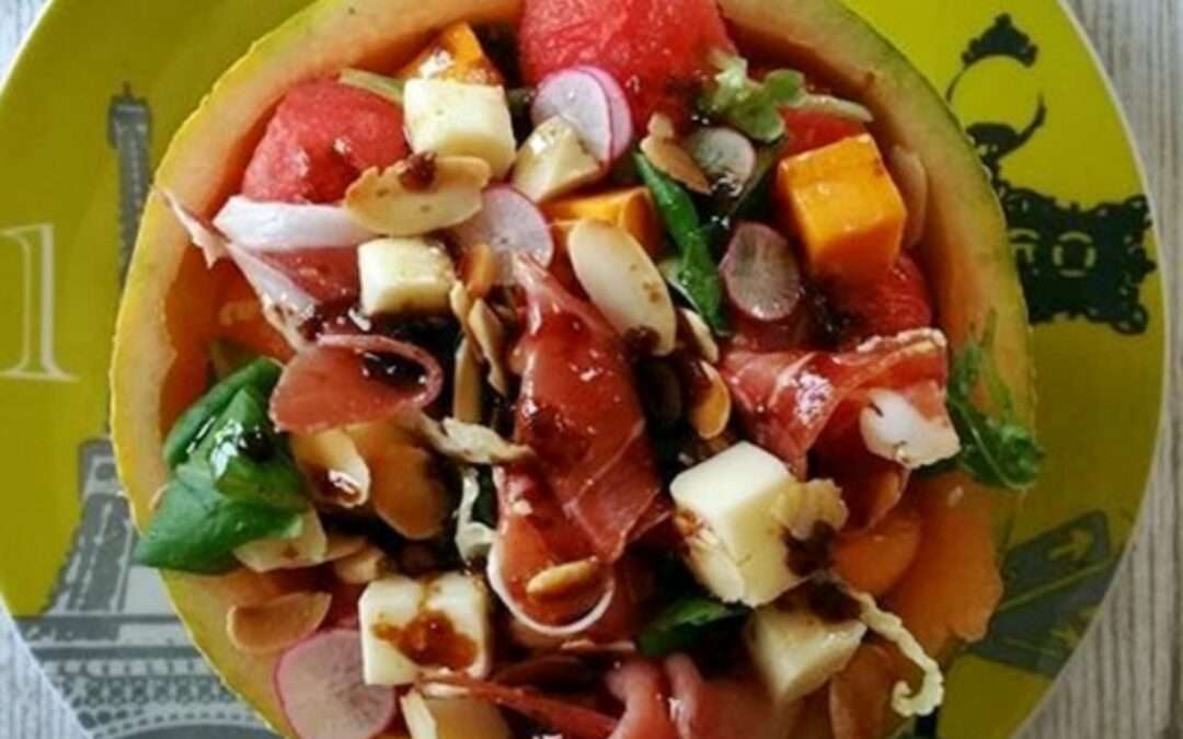 Salade melon-pastèque à la feta