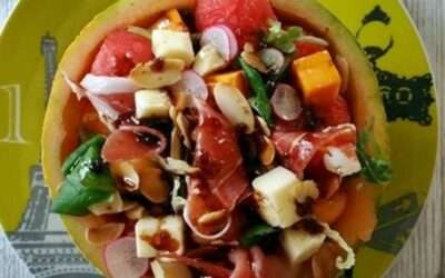 Salade melon-pastèque à la feta