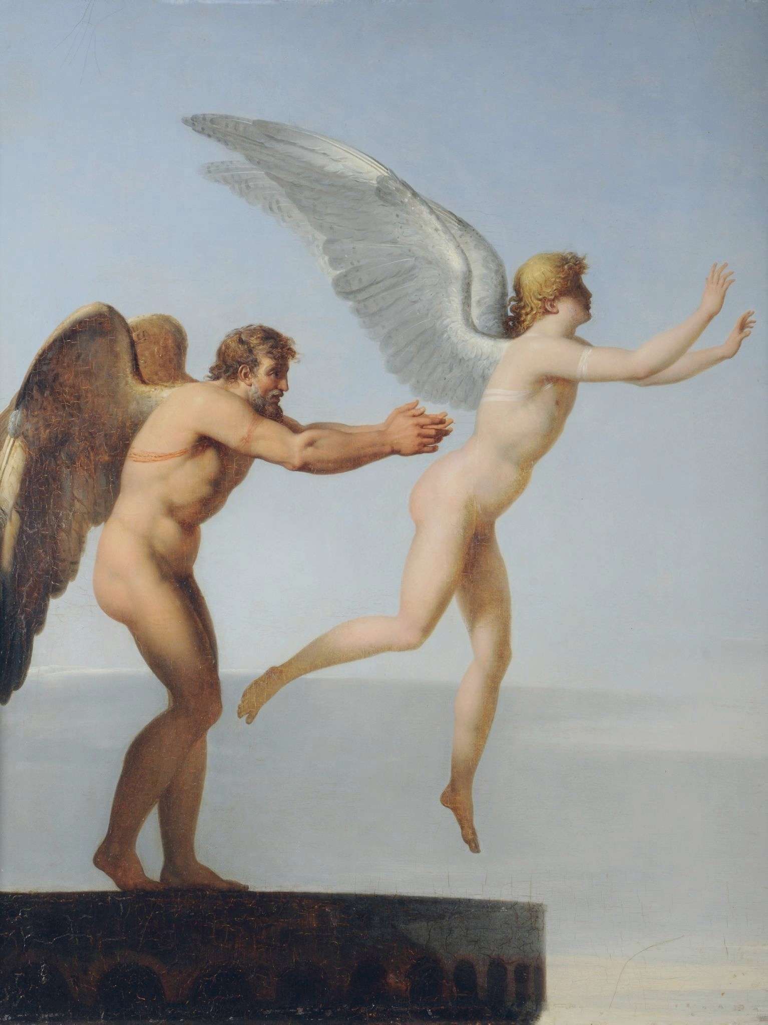 Ce que Socrate dirait de l'intelligence artificielle 4 Dédale attache les ailes d'Icare, tableau de Charles Paul Landon, 1799