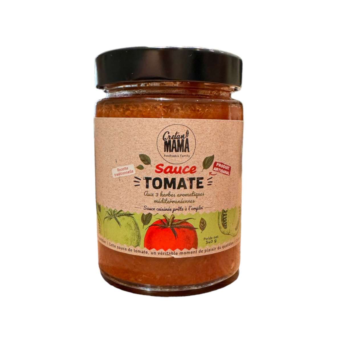 Sauce tomate aux 3 herbes Cretan Mama 340 g